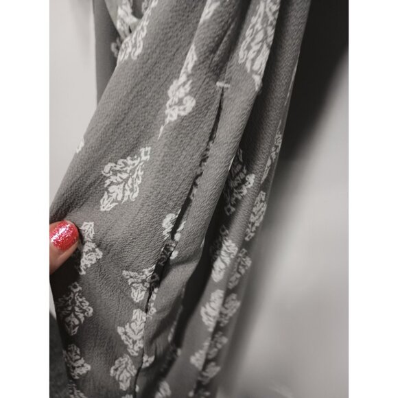 De Collection Womens Shifting Sand Dress Large Gray Garden Crest Midi Cottage - Picture 8 of 11